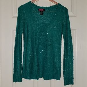 Teal button up sweater